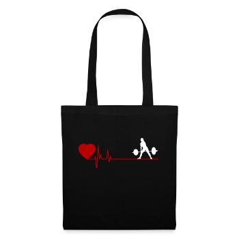 Female Weightlifting White with Red Heart Rate - Tote Bag - black - Front