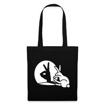 Funny Rabbit hand shadow puppets humor pop art - Tote Bag - black - Front