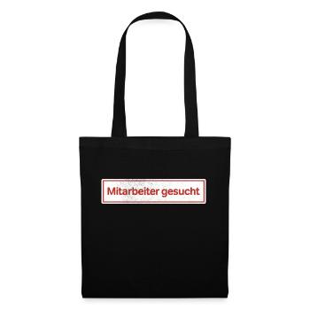 Mitarbeiter gesucht | Aufkleber - Stoffbeutel - Schwarz - Vorne
