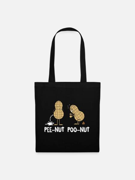 Pee Nut Poo Nut - Stoffbeutel - Schwarz