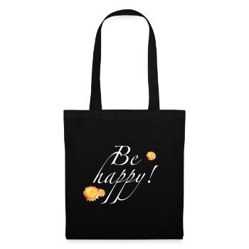 Be happy weiß - Sonja Ariel von Staden - Stoffbeutel - Schwarz - Vorne