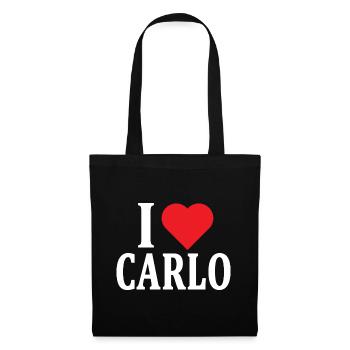 t-shirt J’adore Carlo t-shirt idée cadeau - Sac en tissu - noir - Devant