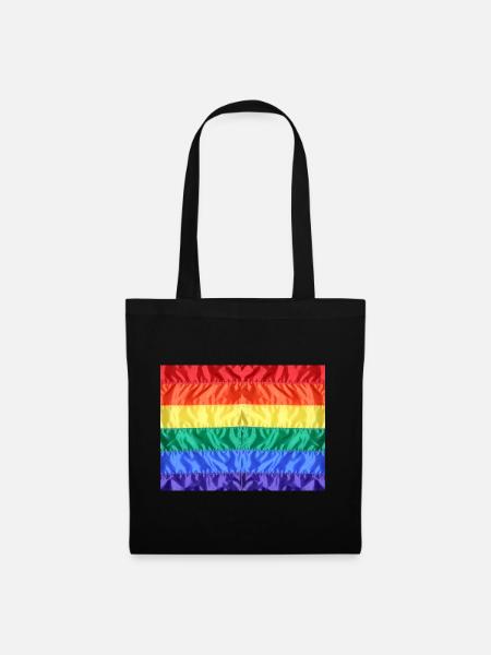 Regenbogenflagge Gay Pride LGBT LGBTQ Pride - Stoffbeutel - Schwarz