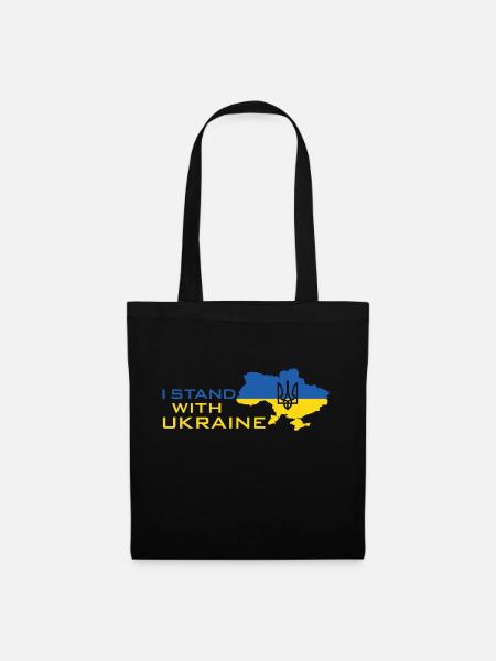 I Stand with Ukraine - Stoffbeutel - Schwarz