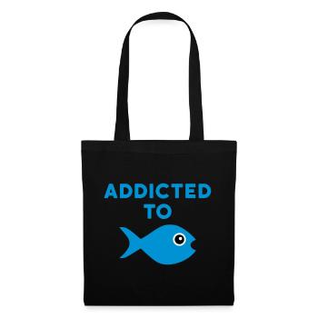 Addicted to fish (Fisch mit großem Auge) - Tote Bag - black - Front