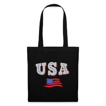 USA Fußball Trikot Amerikanische Flagge - Stoffbeutel - Schwarz - Vorne