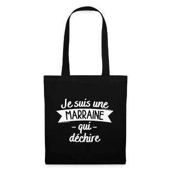 Marraine qui déchire - Sac en tissu - noir - Devant