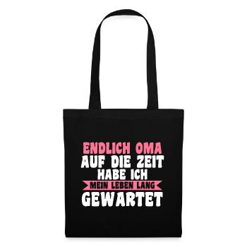 Großmutter Großmama Omi Oma - Stoffbeutel - Schwarz - Vorne