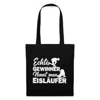 Eisläufer Eiskunstläufer Eislaufen Spruch - Stoffbeutel - Schwarz - Vorne