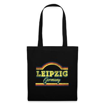 Leipzig Germany City Font Vintage Retro - Tote Bag - black - Front
