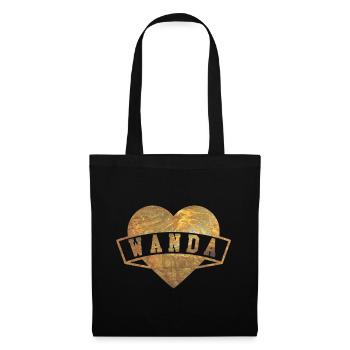 Wanda Hearts Or - Sac en tissu - noir - Devant