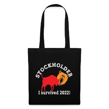 Stockholder I survived 2022 - Shareholder after crash - Tote Bag - black - Front