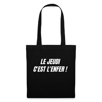 Le jeudi c'est l'enfer - Sac en tissu - noir - Devant
