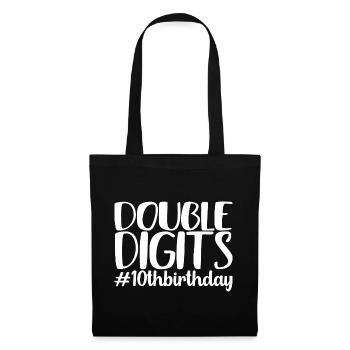 Cadeau de 10e anniversaire, 10 ans, pour garçons et filles - Sac en tissu - noir - Devant