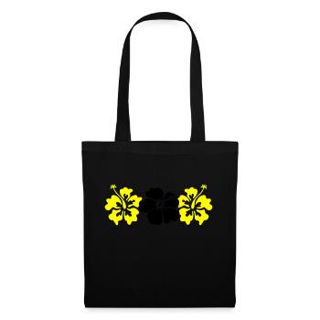 Fleurs d’hibiscus - Sac en tissu - noir - Devant