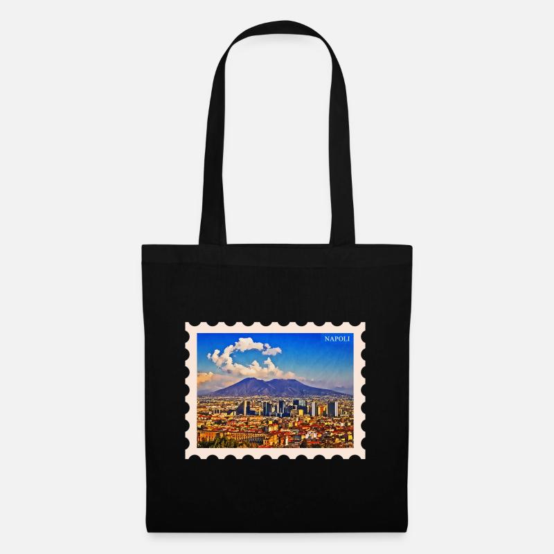 Silhouette de Naples Vesuvio - Sac en tissu - noir