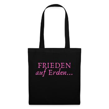 Frieden auf Erden - Stoffbeutel - Schwarz - Vorne