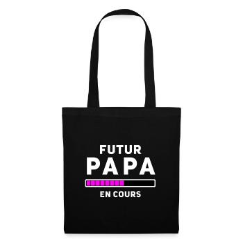 Futur Papa en cours W - Sac en tissu - noir - Devant