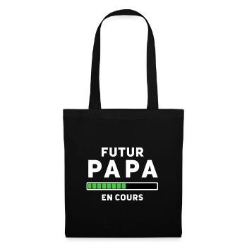 Futur Papa en cours W - Sac en tissu - noir - Devant