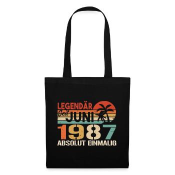 Legendär seit Juni 1987 - Geburtstag 1987 - Stoffbeutel - Schwarz - Vorne