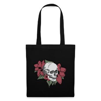 Skull in flowers - Tote Bag - black - Front