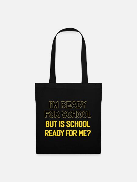 Conception de citation humoristique pour la rentrée scolaire - Sac en tissu - noir