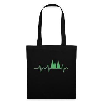 Wald Herzschlag Baum Ekg - Stoffbeutel - Schwarz - Vorne