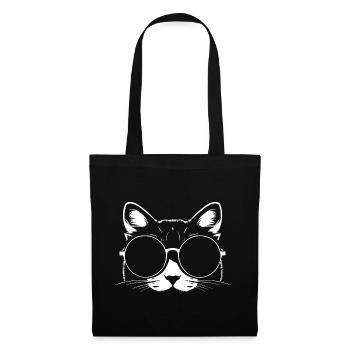 Drôle de chat avec des lunettes de soleil Chaton Sunglas Cats - Sac en tissu - noir - Devant