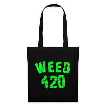 Iconic 420 Motif in Neon Green - Tote Bag - black - Front