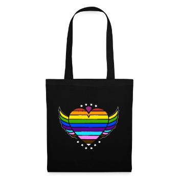 Étreinte de connexion arc-en-ciel, fierté heureuse - Sac en tissu - noir - Devant
