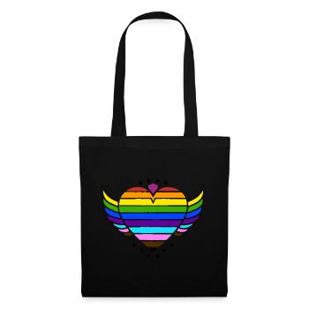 Étreinte de connexion arc-en-ciel, fierté heureuse - Sac en tissu - noir - Devant