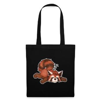 Niedlicher schlafender Kleiner Panda Geschenk - Stoffbeutel - Schwarz - Vorne