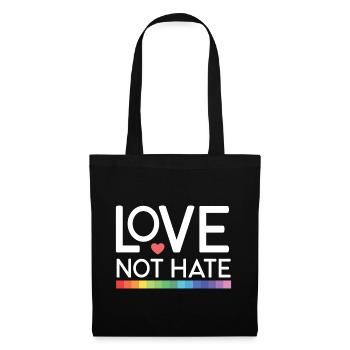 LGBT Pride Month - Liebe statt Hass - Stoffbeutel - Schwarz - Vorne