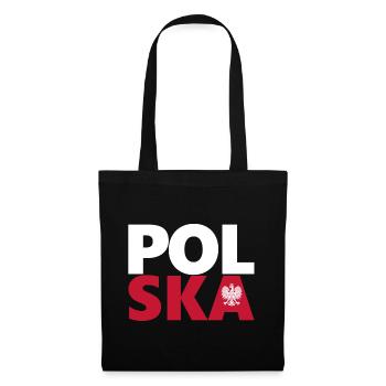 Polen - Stoffbeutel - Schwarz - Vorne