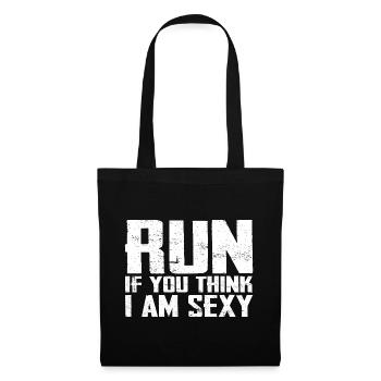 Courir si tu penses que je suis sexy drôle marathon - Sac en tissu - noir - Devant