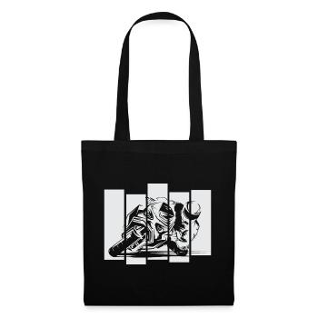 Moto de course moto piste de course symbole vélo de course - Sac en tissu - noir - Devant