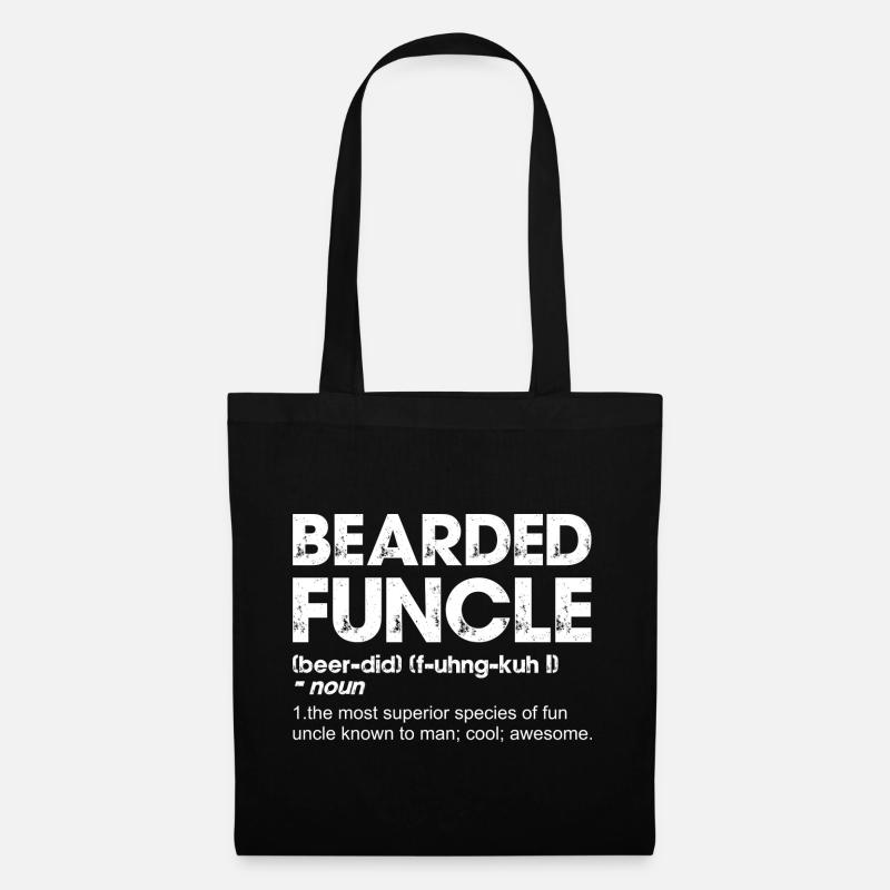 Bearded Funcle Bold Typography - Tote Bag - black