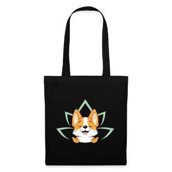 Meditating cute Corgi dog - Tote Bag - black - Front