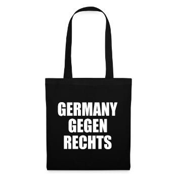 Germany gegen rechts - Stoffbeutel - Schwarz - Vorne