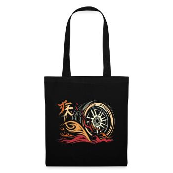 Retro Speed Rim – Dynamic Racing Design - Tote Bag - black - Front