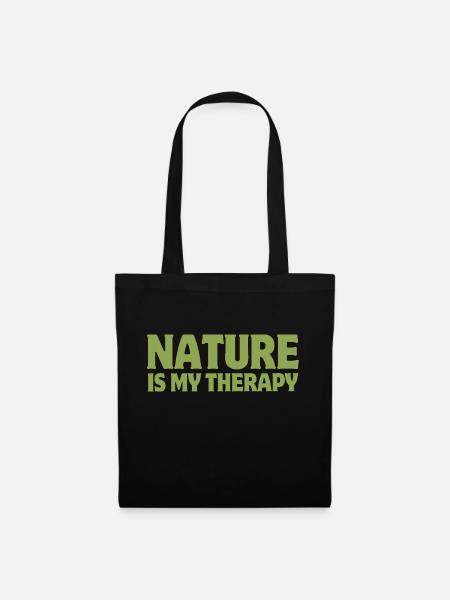 nature is my therapy - Tote Bag - black