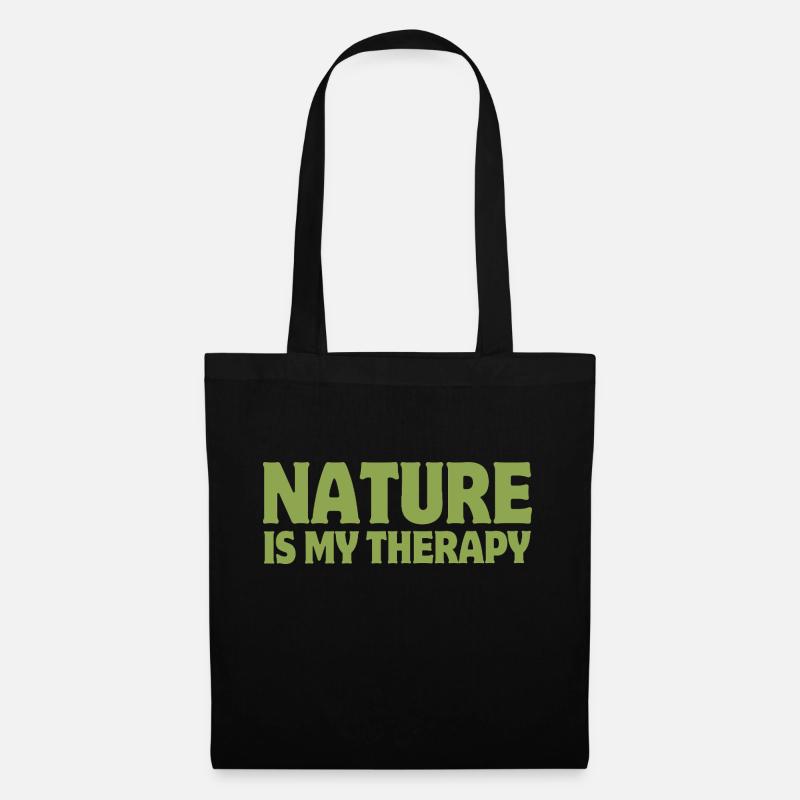 nature is my therapy - Tote Bag - black