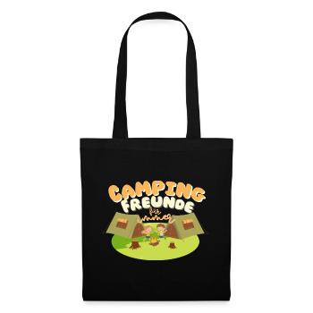 Campingfreunde für immer. Campingplatz Freunde - Stoffbeutel - Schwarz - Vorne