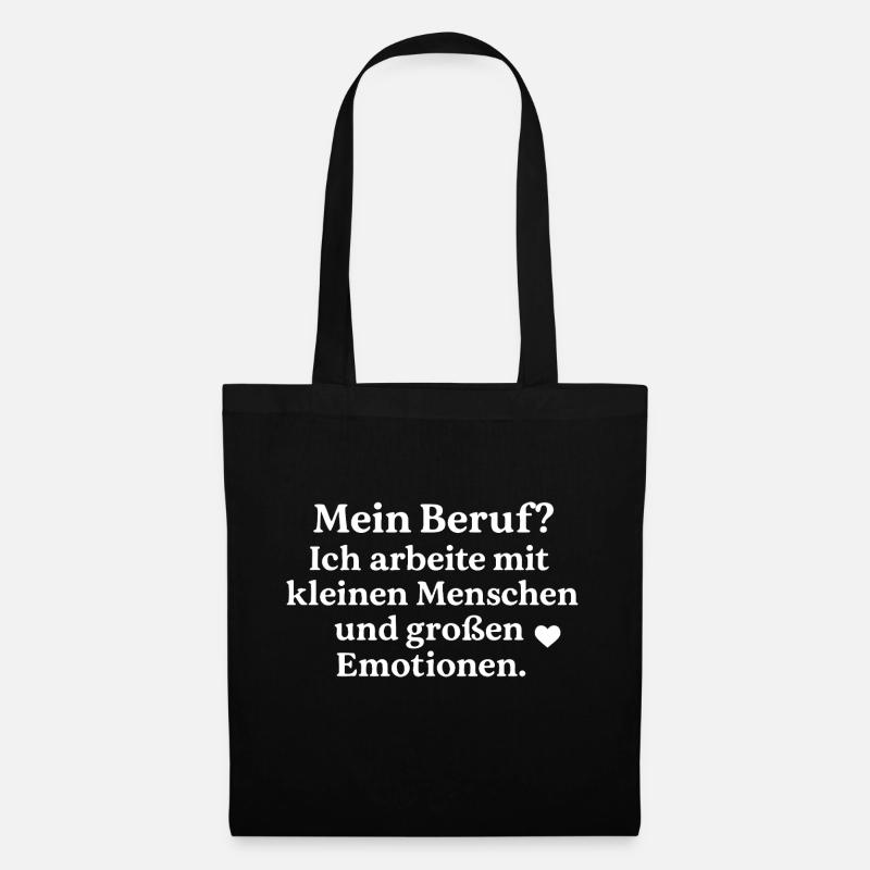 Kleine Menschen - Große Emotionen (weiß) - Stoffbeutel - Schwarz