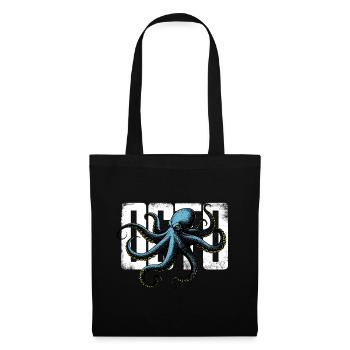 Stilisierter Oktopus - Stoffbeutel - Schwarz - Vorne