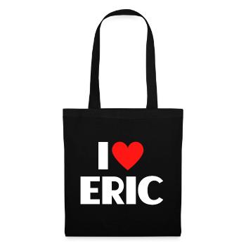 I love Eric Rotes Herz Romantischer Name Fan - Stoffbeutel - Schwarz - Vorne