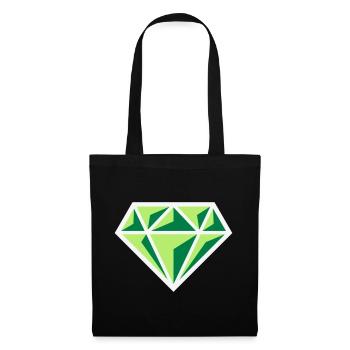 Diamant (pierre précieuse symbole brillant / NEG Gre 3C) - Sac en tissu - noir - Devant