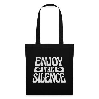 Enjoy The Silence Spruch Ruhe Stille Introvertiert - Stoffbeutel - Schwarz - Vorne