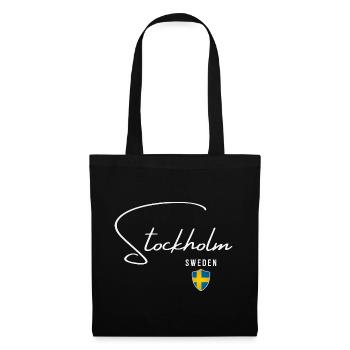 Stockholm, Suède, design minimaliste élégant - Sac en tissu - noir - Devant