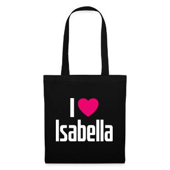 I Love Isabella Pink Heart I Love Isabella - Tote Bag - black - Front